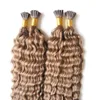 Extensions de cheveux brésiliens bouclés profonds pré-collés cheveux bouclés brésiliens pointe de bâton de kératine Extensions de cheveux humains 200g Remy kératine humaine I Tip cheveux Ex7323904