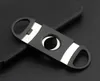 Black Cigar Cutter Knife Pocket Plastic Stainless Steel Double Blades Knife Scissors for Cigar Tobacco Free Shipping