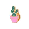 Nya Emalj Brosch Pins Kvinnor Potted Cactus Plant Creative Lapel Brosches Badge för Mäns Mode Smycken Tillbehör