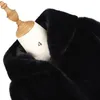 Cappotto lungo con cappuccio in pelliccia sintetica calda invernale Giacca da donna calda color nero Cappotti di pelliccia alla moda Nuovo s-3XL