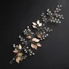 Newest Handmade Flexible Crystal Peals Wedding Women Headbands Hair Jewelry tocados para el pelo de mujer para boda JCG1194548409