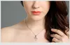 Pendentif en forme de coeur amant S925 Cristal argenté Diamants classiques Femmes filles Lady Swarovski Elements Bijoux de mariage