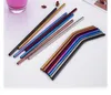 Reusable 304 Stainless Steel Straws 8*215mm Drinking Straw Straight and Bent Bar Accessories Tea Coffee Drinks Tools