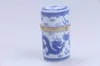 Utsökt kinesisk målning Dragon Porslin Tooth Pick Box