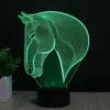 Pferdekopf 3D LED Nachtlicht Lampe USB 7 Farbwechsel Schreibtisch Tischlampe Kinder Geschenk #R87