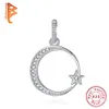 Belawang authentique 925 STERLING Silver Charming Star Moon Clear Cz Charm Pendentif Bracelets Collier Diy Bijoux de mode 2240740