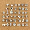 40pcs mix 40style legering hål pärlor hängsmycke charms passform armband halsband lösa pärlor smycken diy tillbehör dhl julklapp