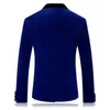 Mężczyźni Slim Royal Blue Velvet Blazers Czerwony Kurtka Kurtka Najnowsze Płaszcz Klasyczne Garnitury Ślubne Mężczyźni Welor Blazer Dress Garnitur