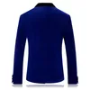 Hommes Slim Blue Royal Blue Velvet Blazers Rouge Veste de costume Dernière couche Classic Mariage Costumes Hommes Velor Blazer Robe Broom