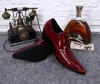 Zapatos Hombre rouge/noir homme chaussures en cuir pointu homme chaussures en cuir respirant banquet chaussures de mariage pour homme, Big szie 38-46!