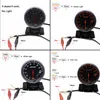 Universal 60mm Auto Tachometer 0-10000 RPM mätar svart ansikte med vit bärnstensbelysning RPM mätbilsmätare3336