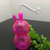 Nouveau Pipe à fumer Mini narguilé bongs en verre coloré en forme de métal coloré gourde verre narguilé bouilloire