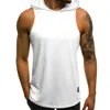 2018 Nya produkter Fitness Män Bodybuilding Bomull Ärmlös Top Solid Stringer Hoodie Tank Top Summer Mens Hooded T Shirts Vest1