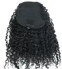 Afro Kinky Kędzierzawy Ludzki Włosy Ponytail Hair Extension 4B 4C Zwinąć Natural Remy Curly Clip in Ponytail Extension One Piece dla Czarnych Kobiet