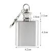 1oz Mini Hip Flask Portable Liquor Wine Pot Stainless Steel Metal Hip Flask Travel Whiskey Bottle with Keychain