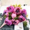 New1 Bouquet 8 Heads Vintage Artificial Peony Silk Flower Wedding Home Decor Hight Quality Fake Flowers Peony