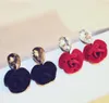 Fashion velvet Flower Earrings for Women Party Water Drop Resin Dangle Earrings Korean Jewelry Charms Accessories