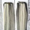 Fasci di capelli lisci brasiliani Tessuto 100% capelli umani Remy Solo 2 pezzi 8-28 pollici P1B / 613 Colori diversi a intervalli