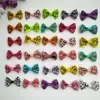 100pcs/lot 1.4" Color mixing leopard print Bow Pet Dog Hair Clips Small Bowknot Grooming Topknot Hair Bows Puppy Cat Hair Accessories