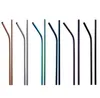1000pcs Colorful Stainless Steel Straight Curved Drinking Straw For Mugs 6*215mm rainbow bend Straws Bar Bent Coffee Drinking Straws SN1300