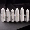 Nice 6.5 cm-8,5 cm Natuurlijk wit gepolijst turquoise Prisma Wand Marmeren Howliet Crystal Obelisk Quartz Punt Specimen Healing Stone Hoge kwaliteit