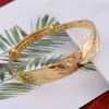 Elegant Engraved Flower Leaf Bangle Bracelet Jewelry Wedding Bangle For Women
