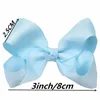 40 Colors choose Korean 3INCH Grosgrain Ribbon Hairbows Baby Girl Accessories With Clip Boutique Hair Bows Hairpins Hair ties free ship