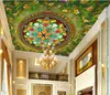 пользовательские 3D потолочные обои фрески круг цветочный узор обои home decor гостиная 3d потолок обои роскошные home decor