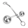 IKOKY Anal Vagina Double Ball Plug Chastity Belts Rope Hook Vagina Massager Butt Plug Stainless Steel Locking Sex Toys for Women Y18110106