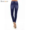 KANCOOLD jeans femmes automne élastique déchiqueté imprimé léopard épissé jean Denim Plus pantalon pantalon femme 2018Oct26