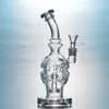 Clear 9 Inch Hookahs Faberge Fab Egg Percolator Recycler Bong Water Pipes Swiss Perc Dab Rigs Smoking Glass Bongs Waterpipe Oil Rig With 14mm Bowl Piece