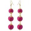 Idealway7 Colors Cute Thread Pom Pom Ball Drop Earrings for Women Ladies Party Jewelry