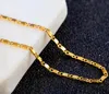 Cadena de clavícula corta de moda chapado en oro de 18 quilates 2 mm cadena plana lisa accesorios de comercio europeo y americano collar 20 unids / lote L412