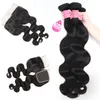 Meetu 8A Mink Human Hair Weave Bundles With Lace Closure Body Wave Virgin Brazilian Peruvian Indian Malaysian Whole for Women 3721798