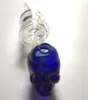 Colorful Helix Glass Skull Pipes Curved Glass Oil Burner Pipes Balancer Water Pipe Smoking Pipes Hookahs Bongs Smoking Accessories