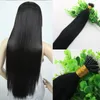 Naturfärg Svart Straight Hair 9a Brasilianska Hårförlängningar 14Inch-26inch 100Strands 100gram Nano Ring Mänskliga hårförlängningar