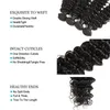 9A Deep Wave Bundles de cheveux humains avec fermeture Noir naturel 100% cheveux vierges brésiliens non transformés 3 Bundles avec fermeture à lacet 4 * 4