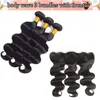 Virgin Brazilian Hair Body Wave Human Hair Wefts with Closure Body Wave Hair Bundles with Frontal Peruvian Malaysain Extensions Bulk Order