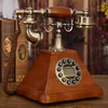 European antique solid wood telephone landline retro fashion creative American home fixed line to display telephone