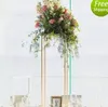 フラワースタンド80 cmの背の高い結婚式の金属のクリスタルテーブルの中心的なパーティーの装飾正方形の机の花の中心部