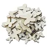 100st Blandad Storlek Trä Butterfly Cutouts Craft Embellishment Presentkort Trä prydnad för DIY