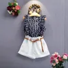 Floral Sleeveless Girls T-shirt + Shorts Set Baby Girl Summer Clothes Toddler Girl Clothes Suits Kids Streetwear For 3-7t Shorts