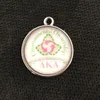 Mix Round Accessories Glass AKA Sorority Crest Charm For Bracelet And Necklace Sorority Charm 20pcs/lot