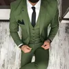 Arm Green Men Suits für Hochzeitstuxedos 2018 dreiteilige Jacke Hosen Weste Bräutigam Weste Laut neuesten Style3027895