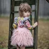 2018 ins tutu kjol rosa för flickor faux päls kjol för bröllopsfest barn prinsessa kjol tyll fluffy liten flicka pettiskirt w4073649