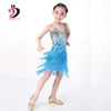 Robe de danse latine pour filles Robes de danse de salon pour enfants Enfants Professionnel Latin Sequin Fringe Salsa Tassel 6 Colors318k