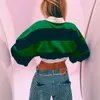 Herfst Turn-Down Kraag Gestreepte Jas Dames Streetwear Slanke Taille Crop Top 2018 Vrouwen Sexy Korte Lange Mouwen Jassen KZ093