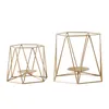 Suporte de vela de metal geométrico Modern Gold Iron Tealight Stand Nordic Simplicity Decoração de casa para eventos de jantar de casamento