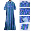 Nibesser Kvinnor Sommarstrand Maxi Klänning 2018 Sexig Hög Split Sundress Mode Färgglada Striped Print Boho Long Party Dress Robe1