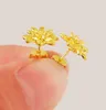 Nya Camellia örhängen för kvinnor 24K guldpläterade smycken guld